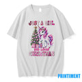 Just A Girl Who Loves Christmas Unicorn Tree Tshirts Sweater Unisex T-shirt, Sweatshirt, Hoodie, Long Sleeve Tee - T-Shirt, Sweatshirt, Hoodie