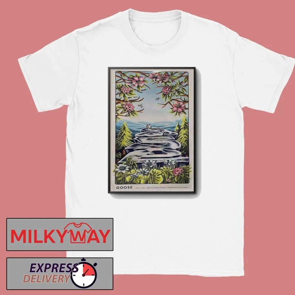 Apr 10 2026 Goose Concert Poster Asheville shirt Unisex T-shirt, Sweatshirt, Hoodie, Long Sleeve Tee - T-Shirt, Sweatshirt, Hoodie