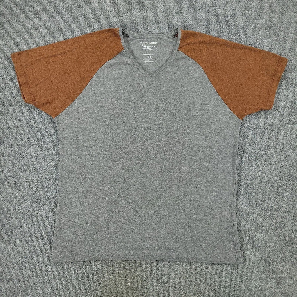Marc Ecko Shirt Men's XL Gray Brown V-Neck Short Sleeve Stretch Pullover Adult Unisex T-shirt, Sweatshirt, Hoodie, Long Sleeve Tee - T-Shirt, Sweatshirt, Hoodie