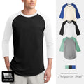 Mens Soft Cotton Raglan 3/4 Sleeve T Shirt Baseball Tee Active Casual Team Unisex T-shirt, Sweatshirt, Hoodie, Long Sleeve Tee - T-Shirt, Sweatshirt, Hoodie