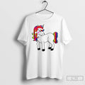 Classic Rainbow Mane Christmas Unicorn Santa Hat Christmas White T Shirts Unisex T-shirt, Sweatshirt, Hoodie, Long Sleeve Tee - T-Shirt, Sweatshirt, Hoodie