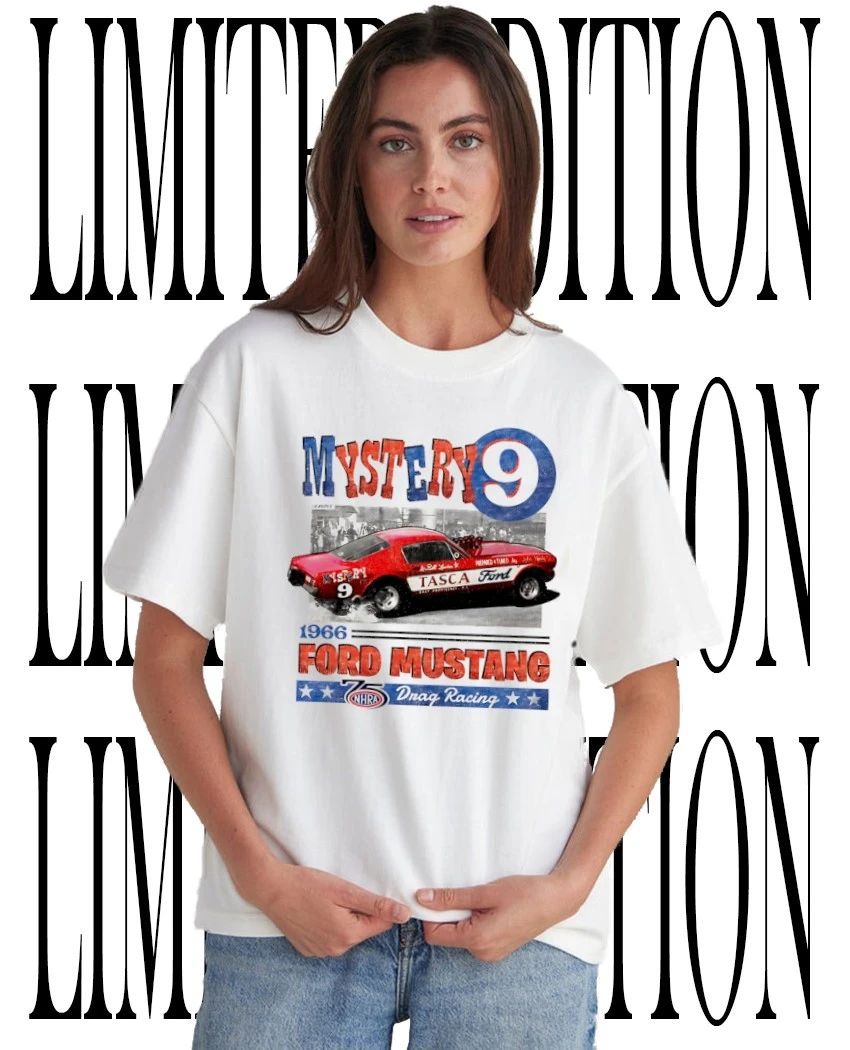 NHRA Ford Mustang Mystery 9 1966 Tasca Drag Racing tee Unisex T-shirt, Sweatshirt, Hoodie, Long Sleeve Tee - T-Shirt, Sweatshirt, Hoodie
