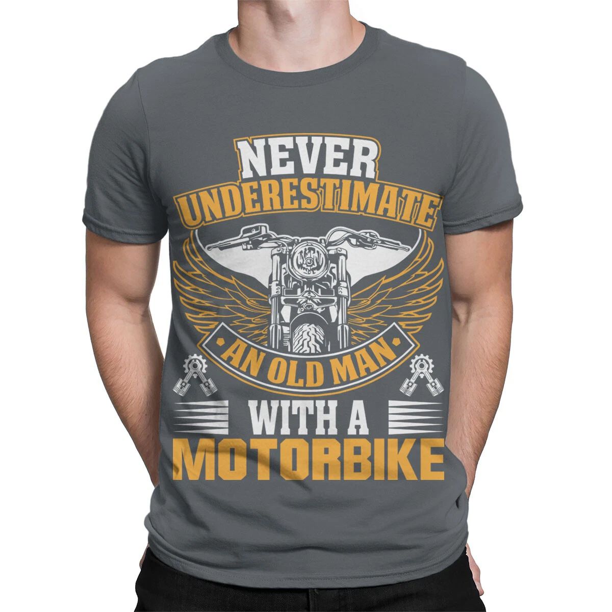 Never Underestimate An Old Man With A Motorbike For Mens Tee Cotton Comfort#T490 Unisex T-shirt, Sweatshirt, Hoodie, Long Sleeve Tee - T-Shirt, Sweatshirt, Hoodie