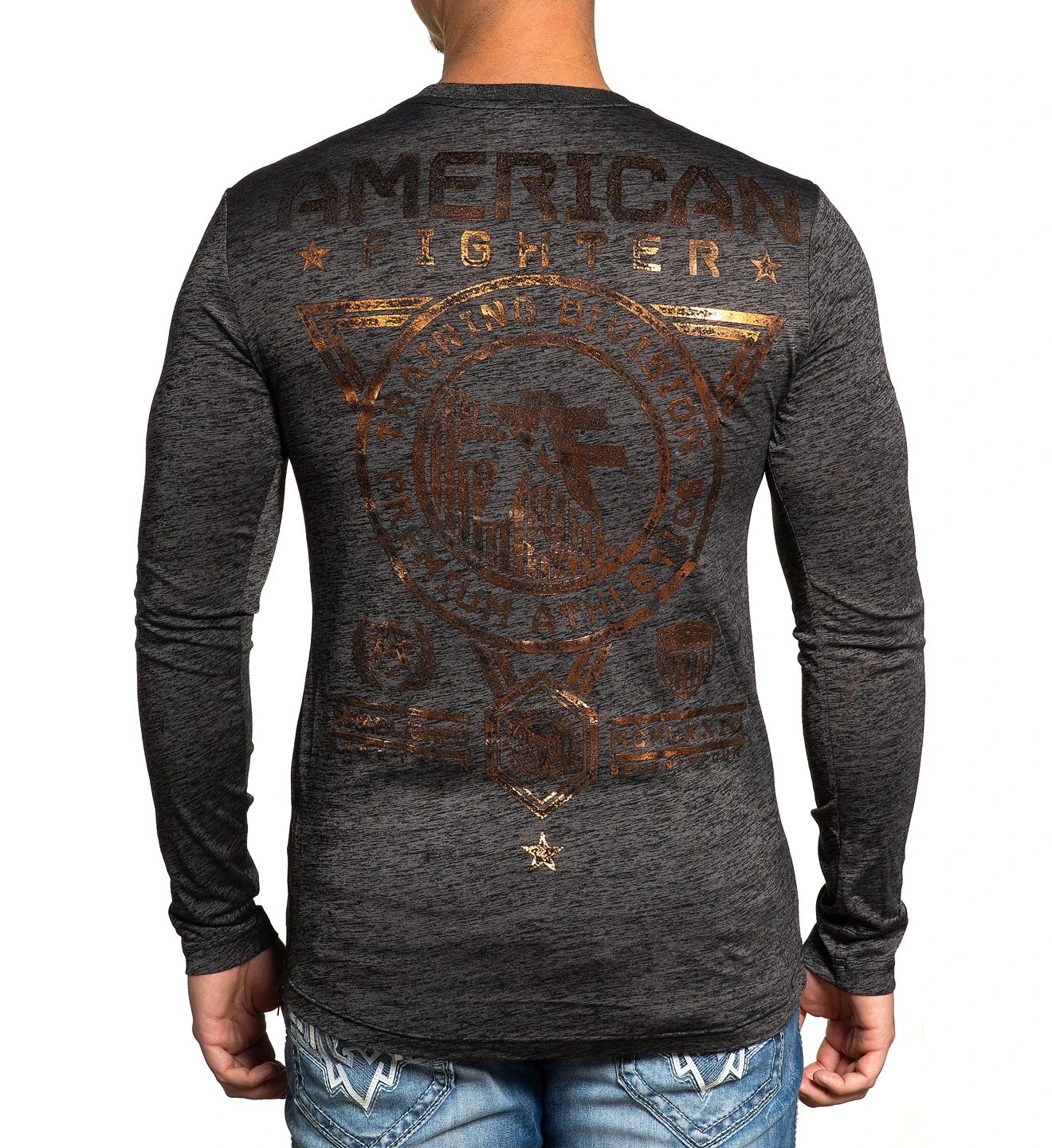 AMERICAN FIGHTER MASSACHUSETTS Men's T-Shirt L/S Biker MMA Unisex T-shirt, Sweatshirt, Hoodie, Long Sleeve Tee - T-Shirt, Sweatshirt, Hoodie