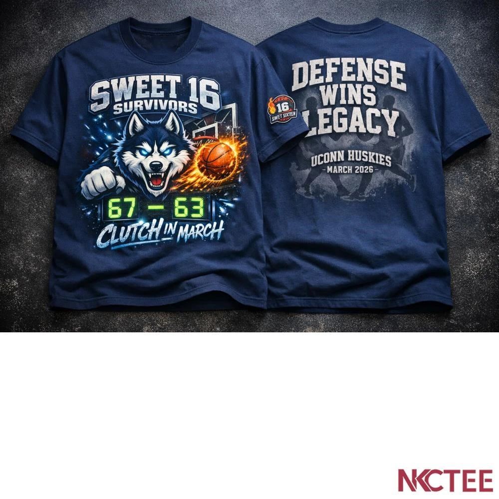 NKCtees UConn Huskies Sweet 16 Clutch Win 67-63 2026 NCAA Tournament T-Shirt Unisex T-shirt, Sweatshirt, Hoodie, Long Sleeve Tee - T-Shirt, Sweatshirt, Hoodie