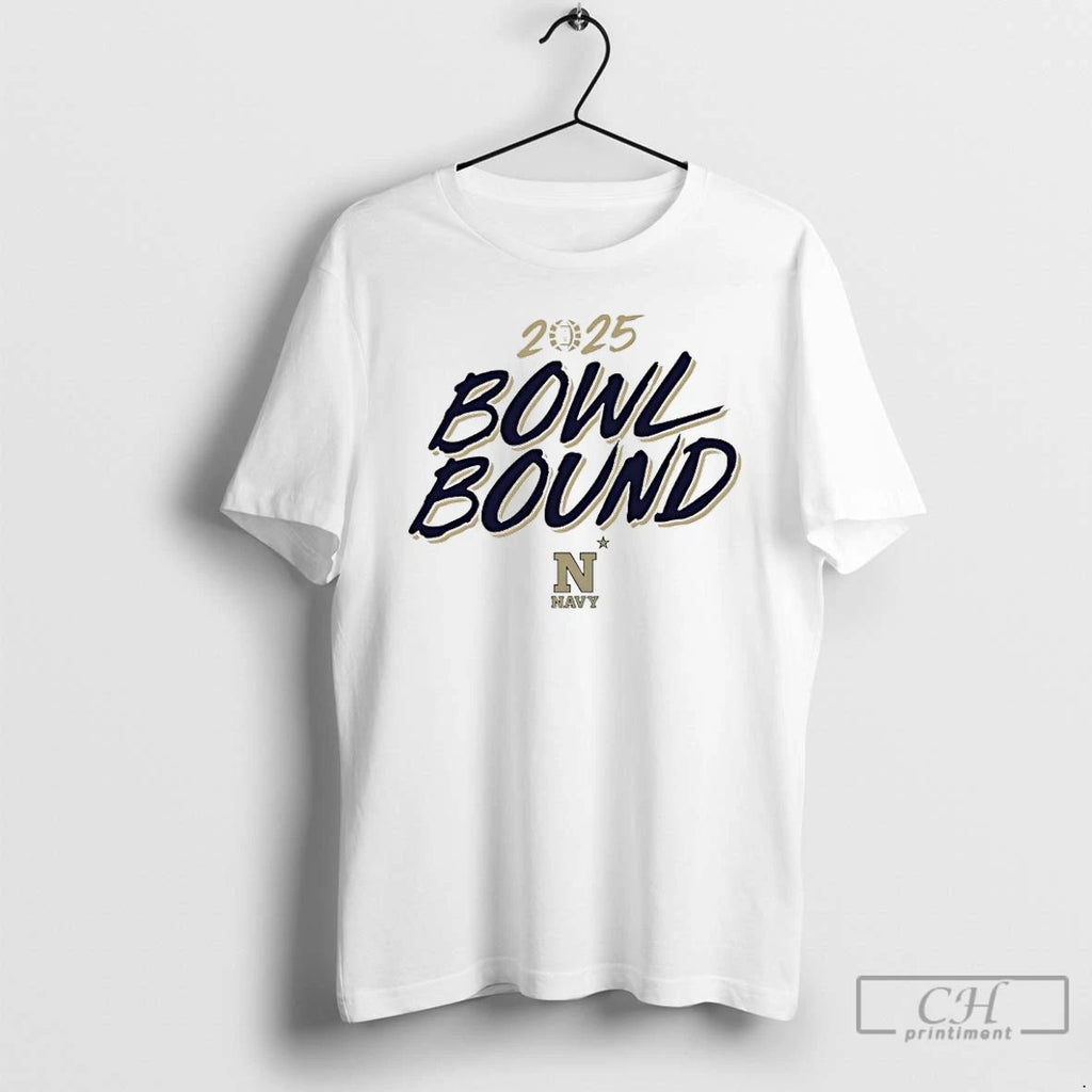 Classic Navy Midshipmen Football 2025 Bowl Bound T Shirts Unisex T-shirt, Sweatshirt, Hoodie, Long Sleeve Tee - T-Shirt, Sweatshirt, Hoodie