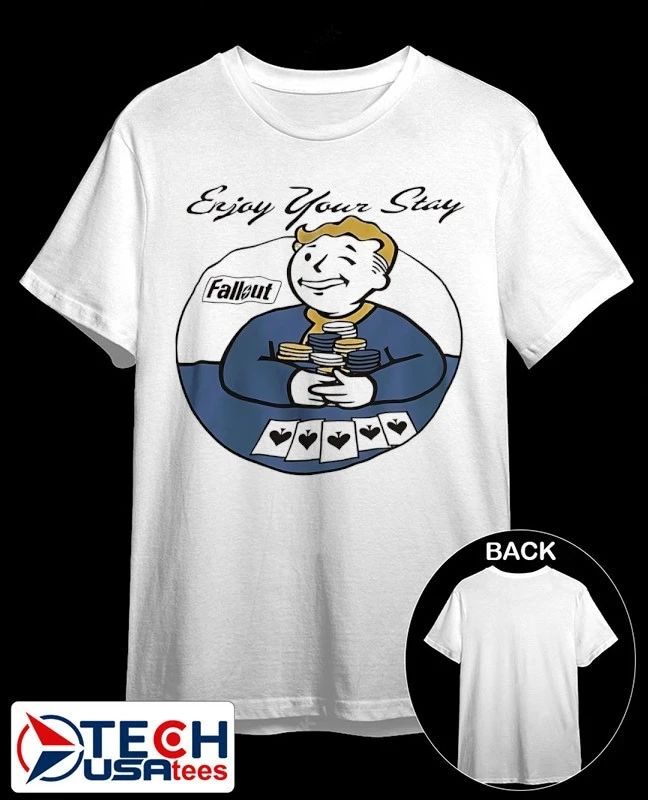 Fallout Vault Boy enjoy your stay shirt Unisex T-shirt, Sweatshirt, Hoodie, Long Sleeve Tee - T-Shirt, Sweatshirt, Hoodie