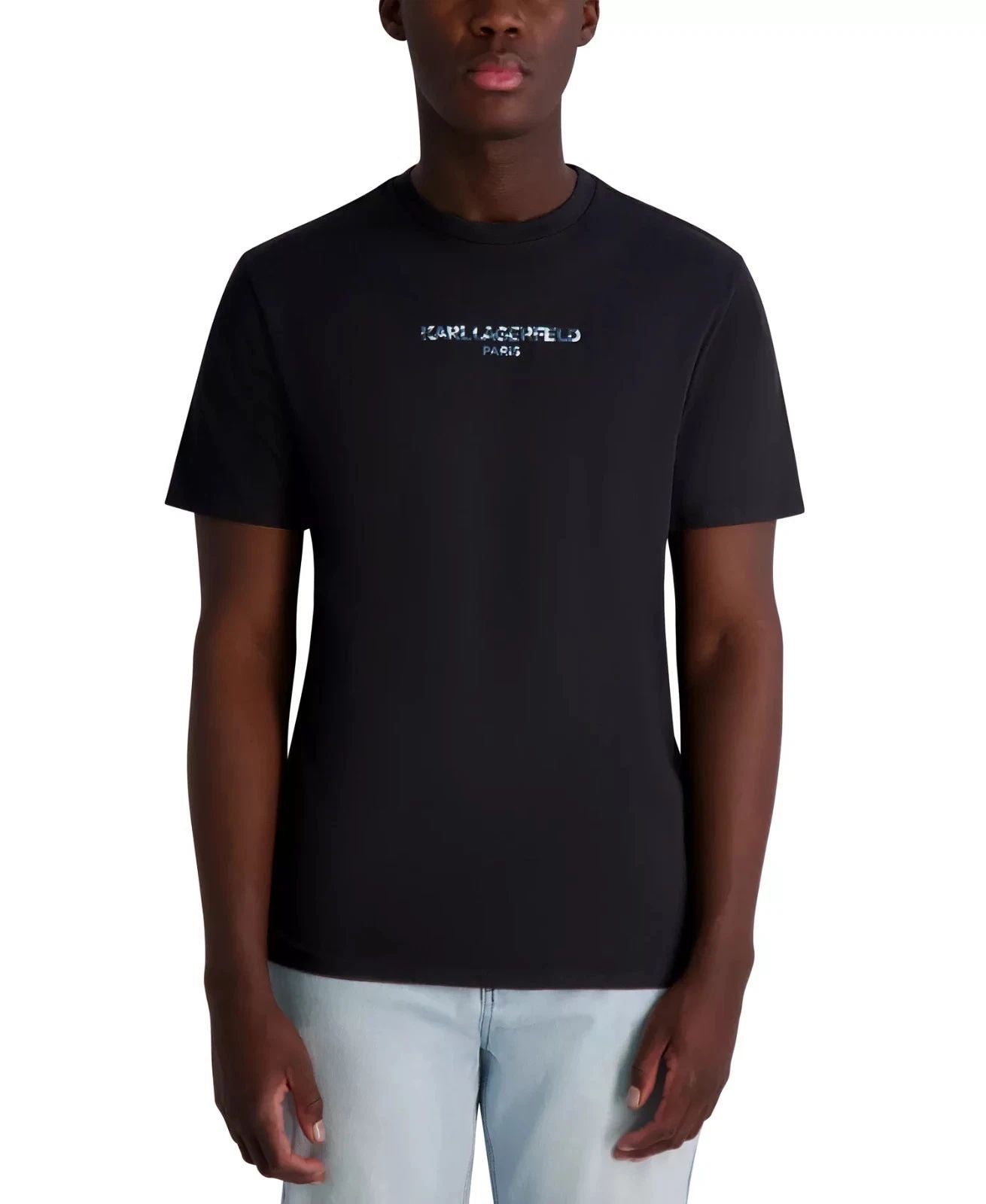 KARL LAGERFELD Paris Black T-Shirt Cotton Lightweight Camo Logo Regular Fit S Unisex T-shirt, Sweatshirt, Hoodie, Long Sleeve Tee - T-Shirt, Sweatshirt, Hoodie