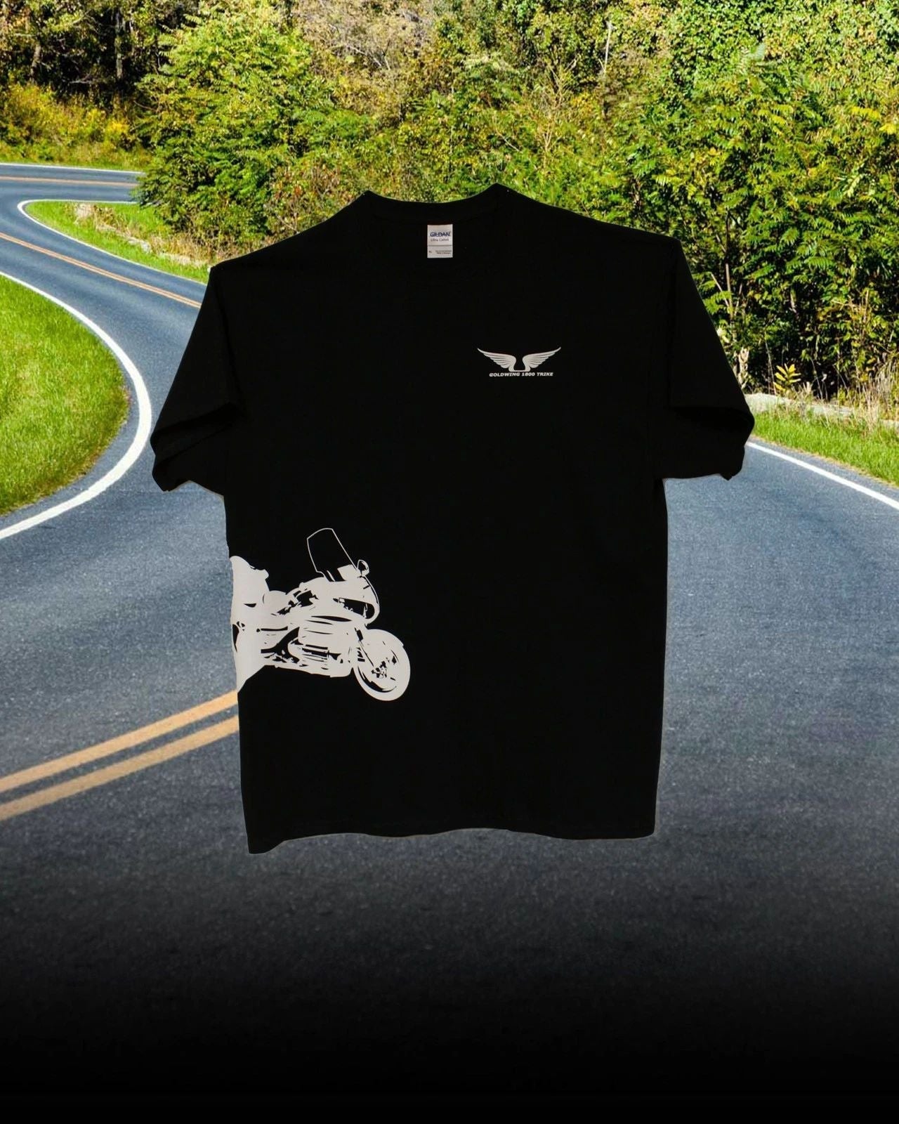 Honda Goldwing 1800 Trike Custom Tee Shirt... BLACK--WHITE Short or Long Sleeve Unisex T-shirt, Sweatshirt, Hoodie, Long Sleeve Tee - T-Shirt, Sweatshirt, Hoodie