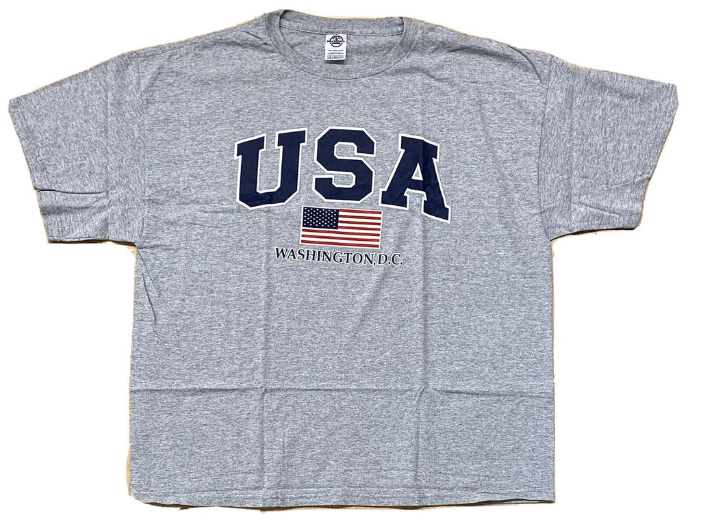 USA Washington D.C. American Flag T-Shirt Size 2XL Heather Gray Excellent XXL Unisex T-shirt, Sweatshirt, Hoodie, Long Sleeve Tee - T-Shirt, Sweatshirt, Hoodie