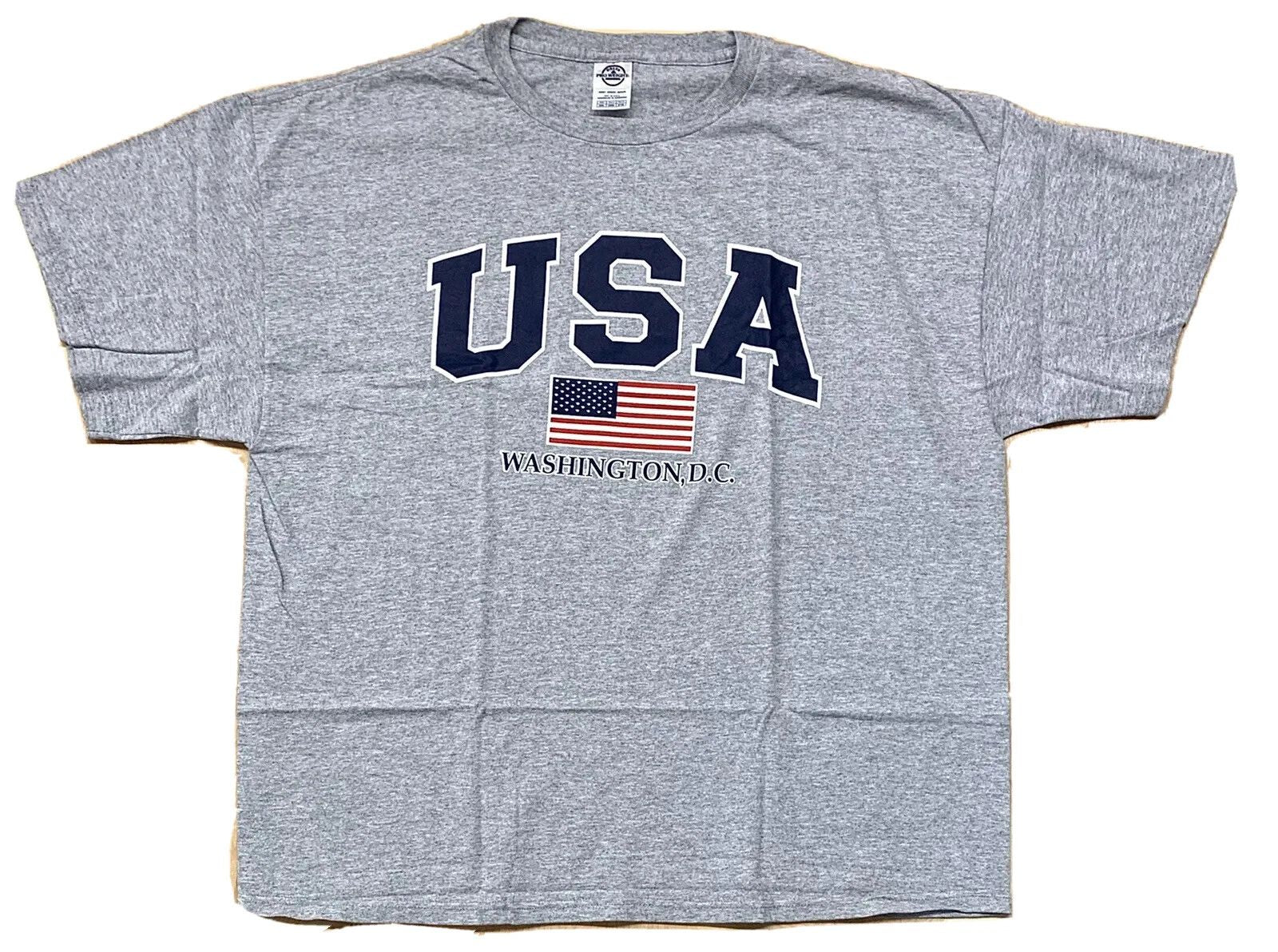 USA Washington D.C. American Flag T-Shirt Size 2XL Heather Gray Excellent XXL Unisex T-shirt, Sweatshirt, Hoodie, Long Sleeve Tee - T-Shirt, Sweatshirt, Hoodie