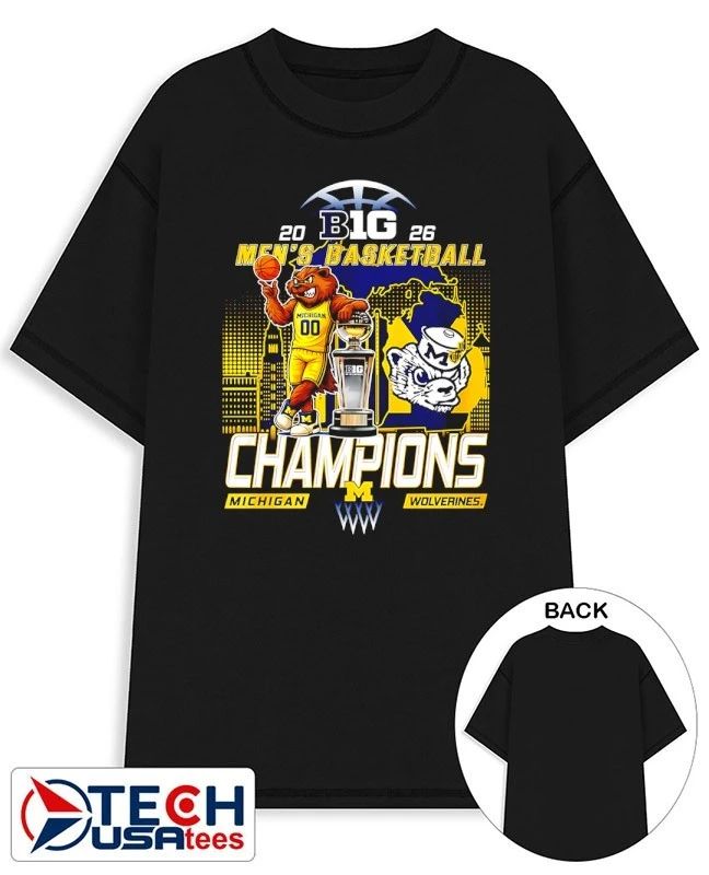 Michigan Wolverines 2026 Big 10 Mens Basketball Champions shirt Unisex T-shirt, Sweatshirt, Hoodie, Long Sleeve Tee - T-Shirt, Sweatshirt, Hoodie