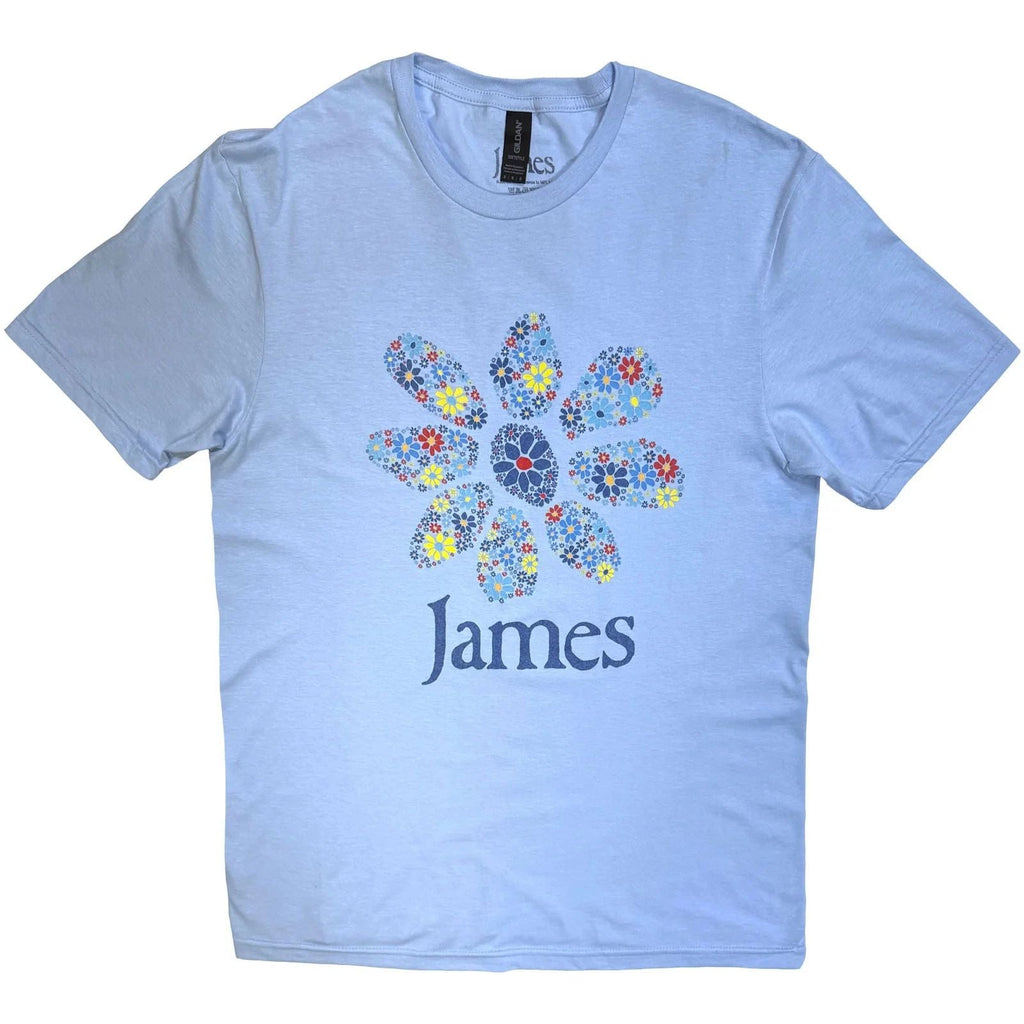 James T-Shirt: Multiple Daisy Logo (Light Blue) OFFICIAL NEW Unisex T-shirt, Sweatshirt, Hoodie, Long Sleeve Tee - T-Shirt, Sweatshirt, Hoodie