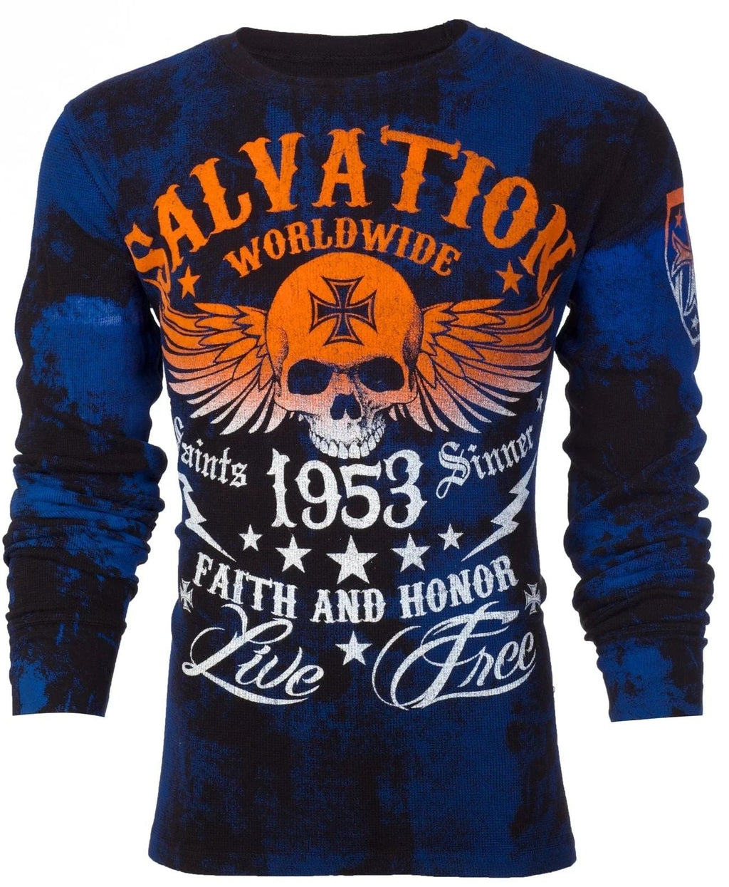 ARCHAIC by AFFLICTION Men's Long Sleeve THERMAL Shirt BLACK TIDE Biker Black $58 Unisex T-shirt, Sweatshirt, Hoodie, Long Sleeve Tee - T-Shirt, Sweatshirt, Hoodie