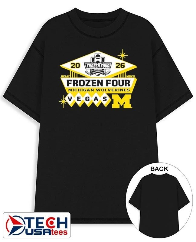 Michigan Wolverines 2026 NCAA Mens Hockey Frozen Four Vegas logo shirt Unisex T-shirt, Sweatshirt, Hoodie, Long Sleeve Tee - T-Shirt, Sweatshirt, Hoodie