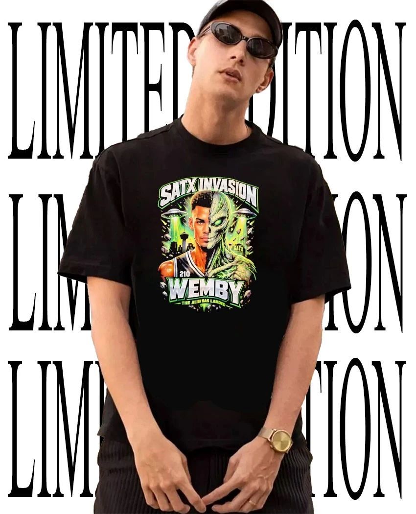 Satx Invasion Wemby the Alien has landed Victor Wembanyama San Antonio Spurs shirt Unisex T-shirt, Sweatshirt, Hoodie, Long Sleeve Tee - T-Shirt, Sweatshirt, Hoodie