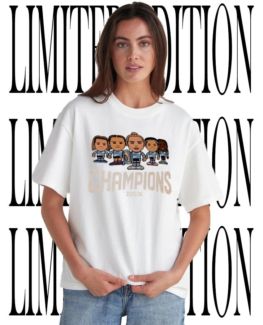 Manchester City Womens Soccer Champions 2025-2026 chibi shirt Unisex T-shirt, Sweatshirt, Hoodie, Long Sleeve Tee - T-Shirt, Sweatshirt, Hoodie