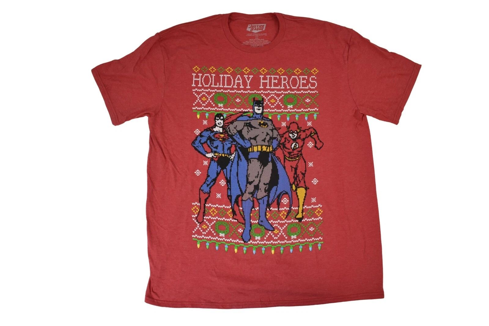 Justice League Mens JLA Holiday Heroes Tee Shirt New L, XL, 2XL Unisex T-shirt, Sweatshirt, Hoodie, Long Sleeve Tee - T-Shirt, Sweatshirt, Hoodie