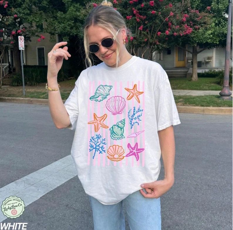Beach Shirt, Summer Tee, Ocean Lover, Sea Shell Tee, Summer Vacation Tshirt Unisex T-shirt, Sweatshirt, Hoodie, Long Sleeve Tee - T-Shirt, Sweatshirt, Hoodie