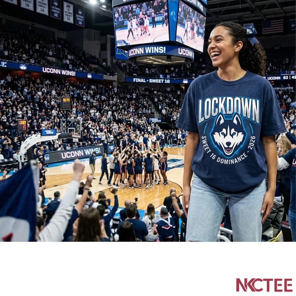 NKCtees 2026 NCAA womens basketball Tournament Sweet 16 UConn connecticut huskies 63 42 UNC lockdown shirt - T-Shirt, Sweatshirt, Hoodie