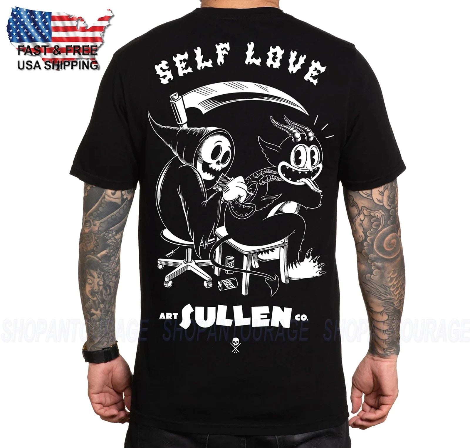 Sullen Art Collective Auto Love Premium Fit SCM6914 T-Shirt da Uomo Unisex T-shirt, Sweatshirt, Hoodie, Long Sleeve Tee - T-Shirt, Sweatshirt, Hoodie