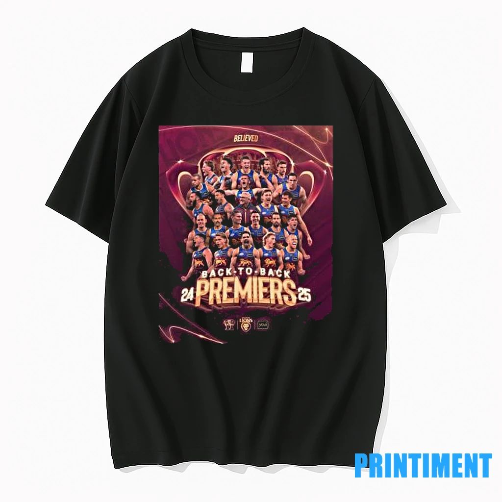 Brisbane Lions Team Believed Back 2 Back Afl Grand Final Premiers Tshirts Sweater Unisex T-shirt, Sweatshirt, Hoodie, Long Sleeve Tee - T-Shirt, Sweatshirt, Hoodie