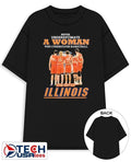 Never underestimate a woman who understands basketball and loves Illinois Fighting Illini shirt - T-Shirt, Sweatshirt, Hoodie