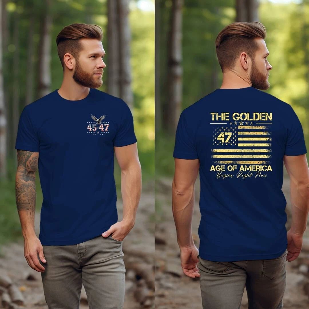 Trump Vance 2024 The Golden Age of America Great MAGA Golf 45 47 Eagle T-Shirt Unisex T-shirt, Sweatshirt, Hoodie, Long Sleeve Tee - T-Shirt, Sweatshirt, Hoodie
