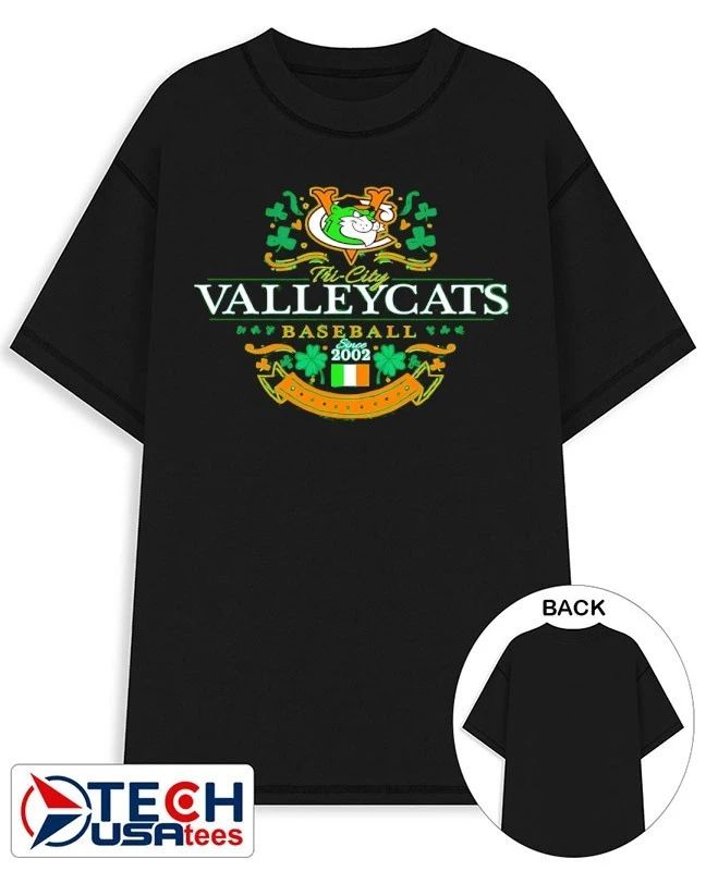 Tri-city Valleycats Baseball since 2002 St. Patricks Day shirt Unisex T-shirt, Sweatshirt, Hoodie, Long Sleeve Tee - T-Shirt, Sweatshirt, Hoodie