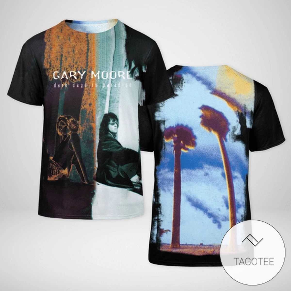 Gary Moore Dark Days In Paradise Album Cover AOP 3D T-Shirt Unisex T-shirt, Sweatshirt, Hoodie, Long Sleeve Tee - T-Shirt, Sweatshirt, Hoodie