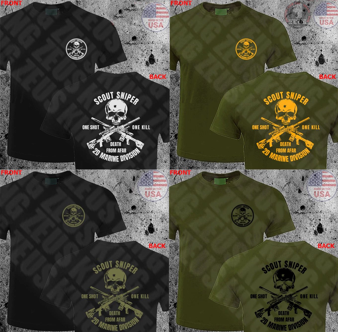 USMC United States Marine Corps Scout Sniper Camp 2d marine Division Tshirt Unisex T-shirt, Sweatshirt, Hoodie, Long Sleeve Tee - T-Shirt, Sweatshirt, Hoodie