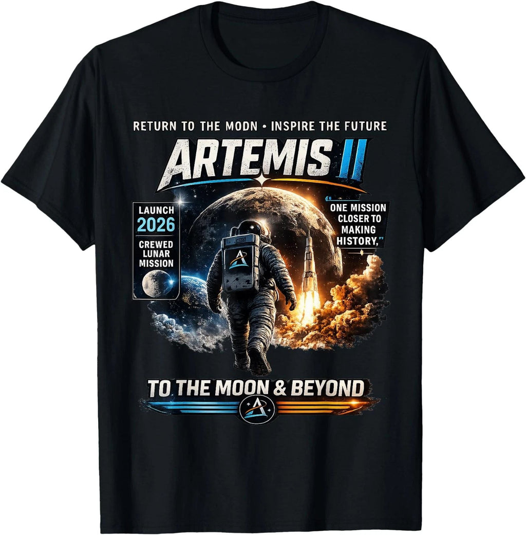 Artemis II Launch to The Moon 2026 Back to The Moon Mission T-Shirt Unisex T-shirt, Sweatshirt, Hoodie, Long Sleeve Tee - T-Shirt, Sweatshirt, Hoodie