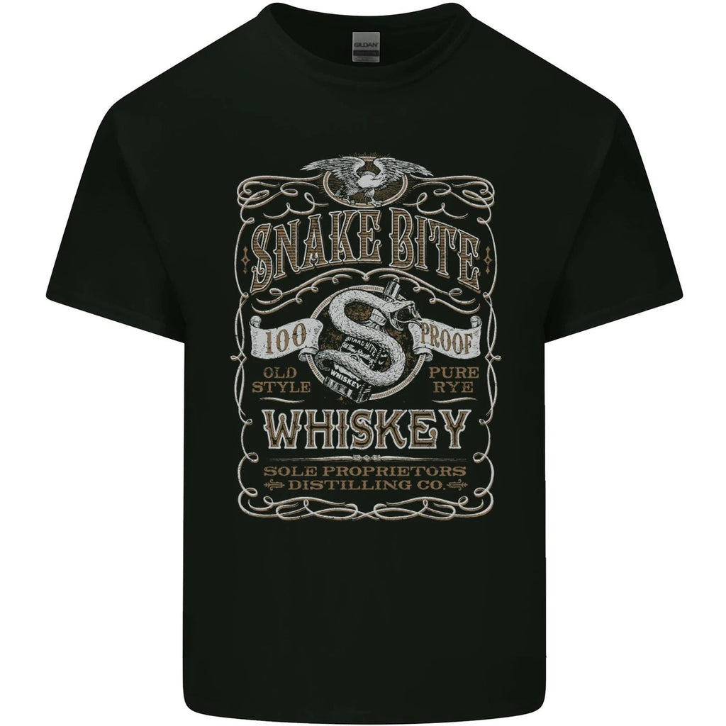 Snakebite Whiskey Whisky Biker Motorcycle Mens Cotton T-Shirt Tee Top Unisex T-shirt, Sweatshirt, Hoodie, Long Sleeve Tee - T-Shirt, Sweatshirt, Hoodie