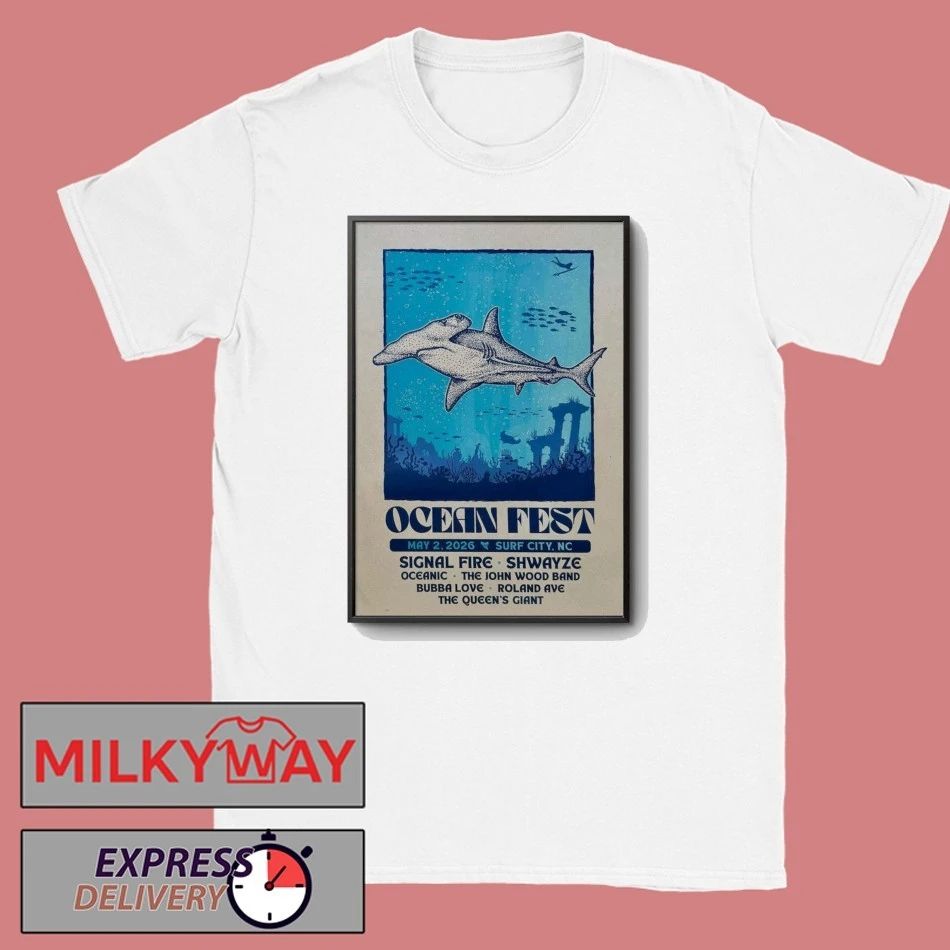 LIMITED May 2 2026 Ocean Fest Surf City, NC Poster Tour shirt Unisex T-shirt, Sweatshirt, Hoodie, Long Sleeve Tee - T-Shirt, Sweatshirt, Hoodie