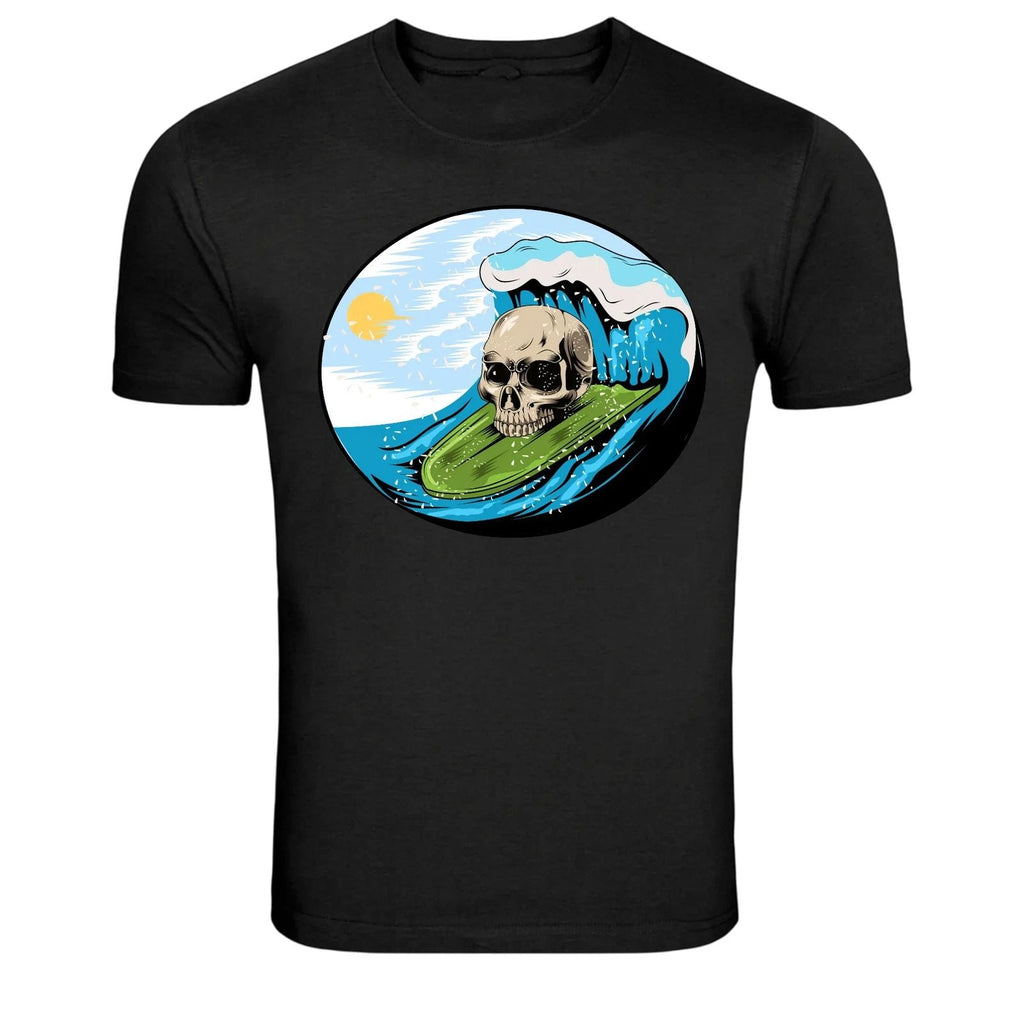 Skull Surfing Big Wave Ocean Graphic T-Shirt Unisex T-shirt, Sweatshirt, Hoodie, Long Sleeve Tee - T-Shirt, Sweatshirt, Hoodie