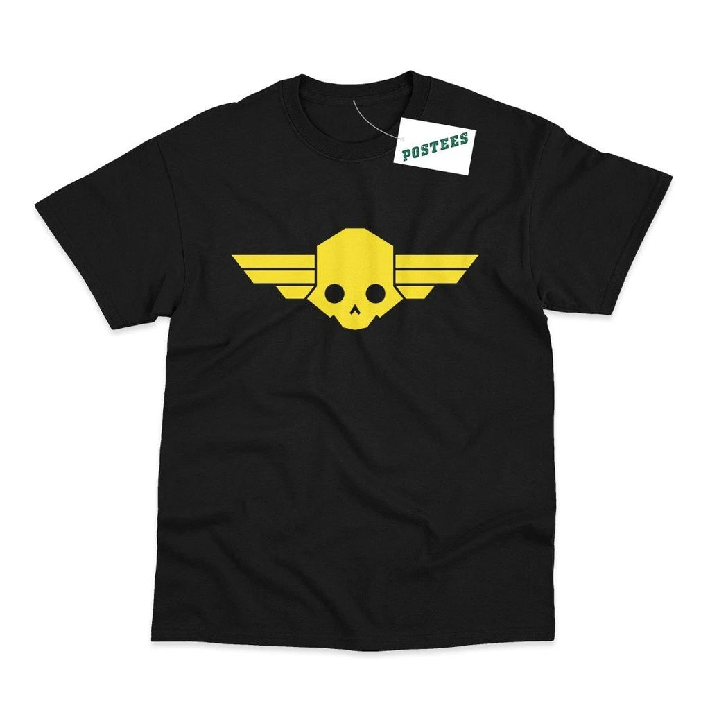 Skull Logo Inspired by Helldivers Gamer Printed T-Shirt Unisex T-shirt, Sweatshirt, Hoodie, Long Sleeve Tee - T-Shirt, Sweatshirt, Hoodie