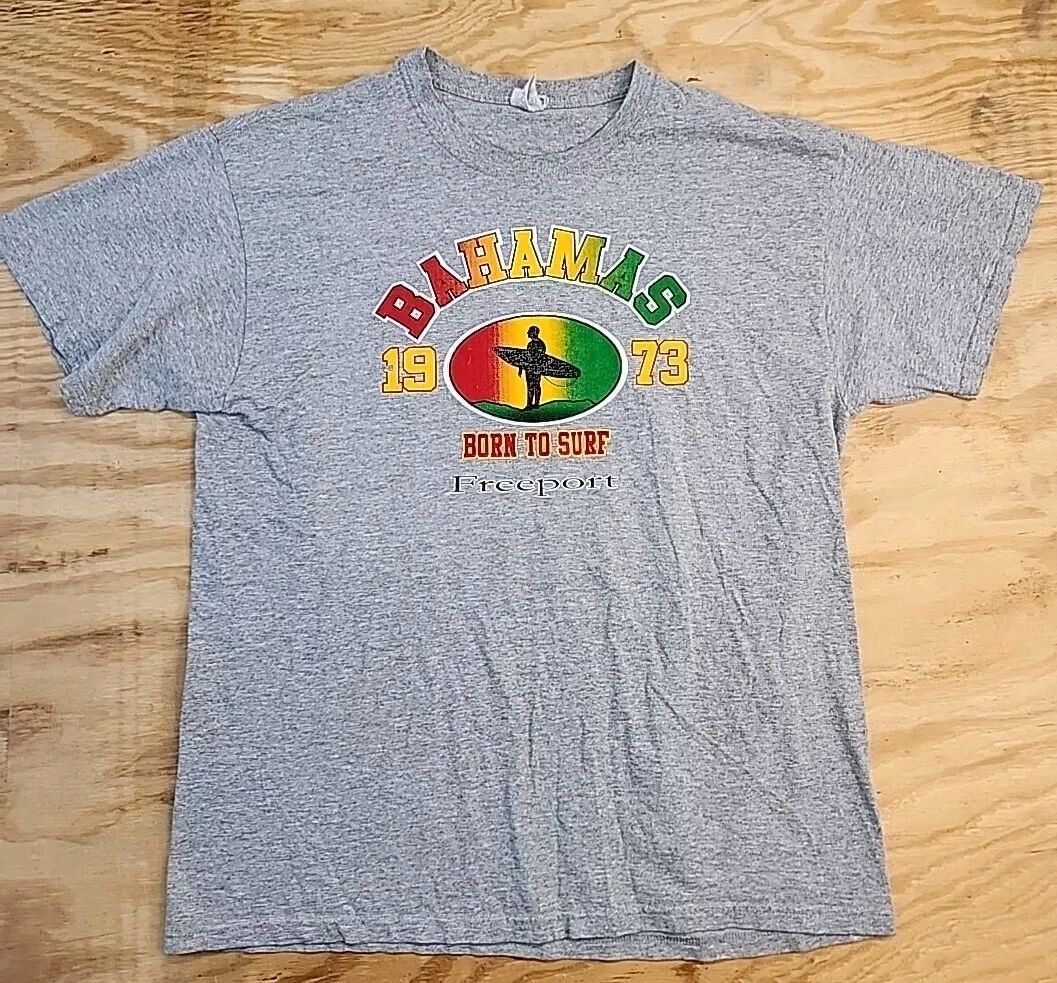Bahamas Surf Graphics Gray Cotton Jerzees T-shirt Mens XL Unisex T-shirt, Sweatshirt, Hoodie, Long Sleeve Tee - T-Shirt, Sweatshirt, Hoodie