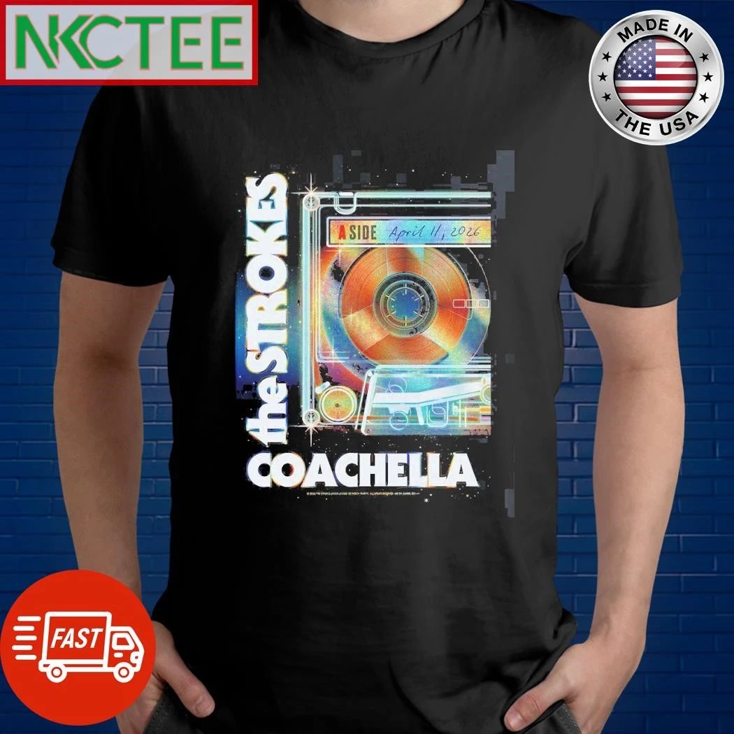 The Strokes Coachella 2026 Night 1 Poster Indio California On April 11 2026 shirt Unisex T-shirt, Sweatshirt, Hoodie, Long Sleeve Tee - T-Shirt, Sweatshirt, Hoodie