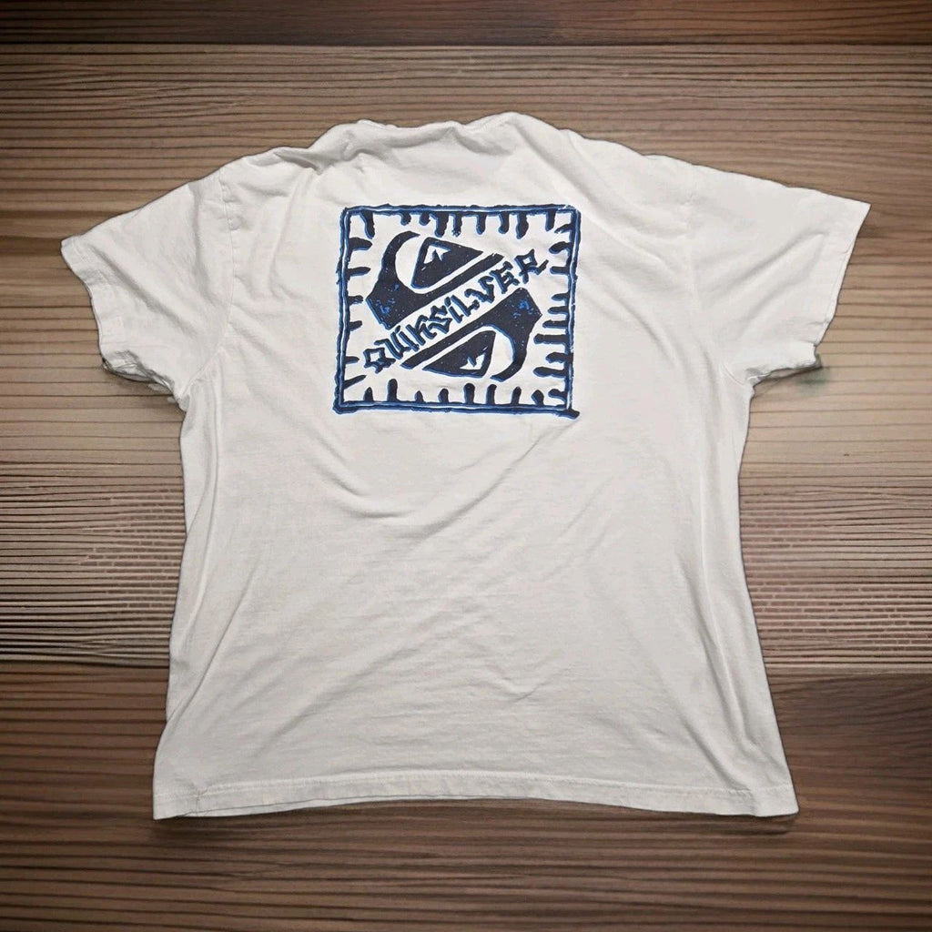 Quiksilver Tribal Box Logo Surf Tee White XL Unisex T-shirt, Sweatshirt, Hoodie, Long Sleeve Tee - T-Shirt, Sweatshirt, Hoodie