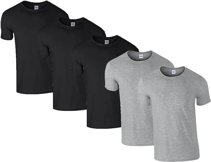 Gildan Men's 64000 T-Shirt Boys Top (Pack of 5) Unisex T-shirt, Sweatshirt, Hoodie, Long Sleeve Tee - T-Shirt, Sweatshirt, Hoodie