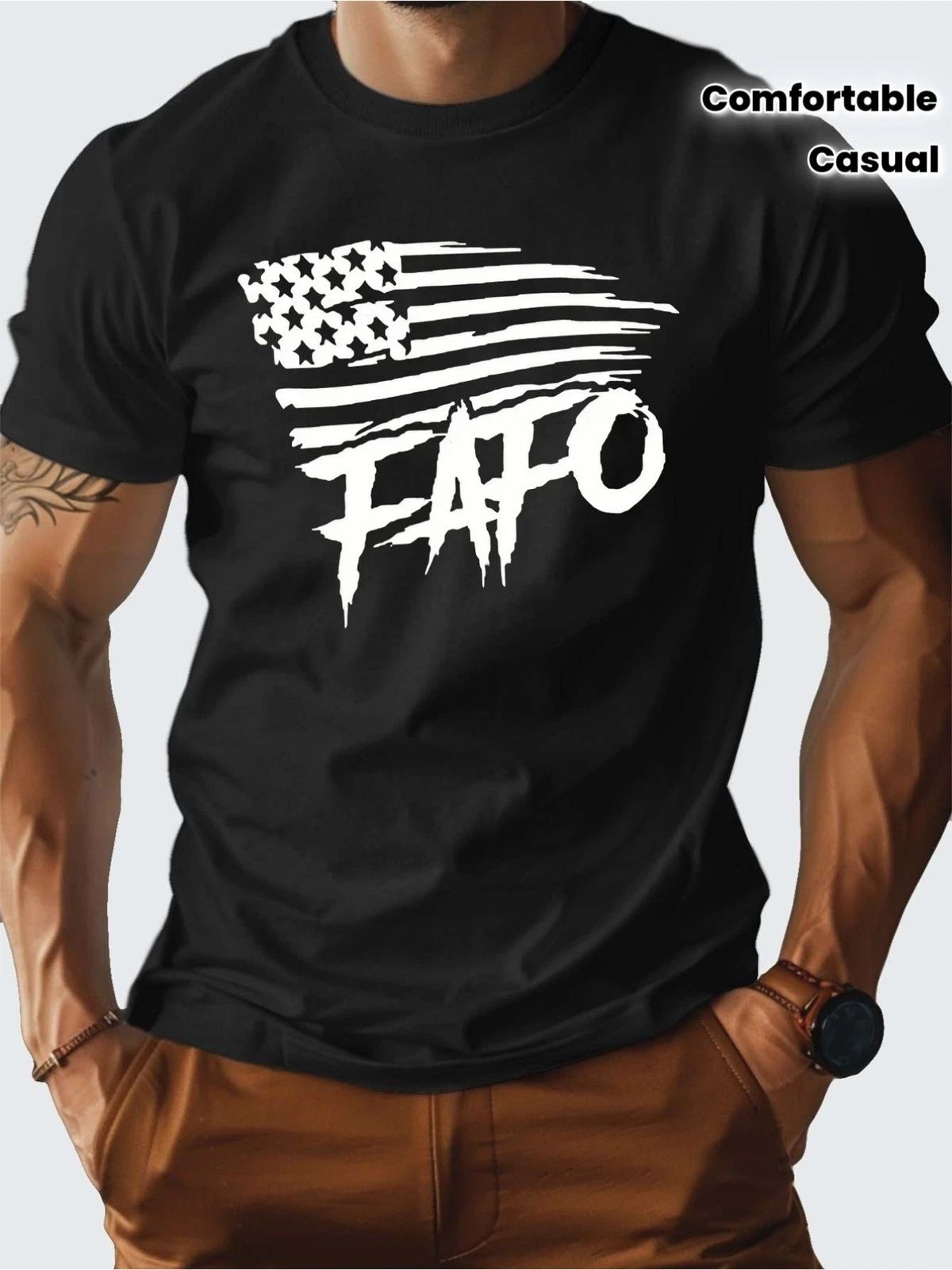 FAFO Graphic T-Shirt American Flag Patriotic Funny Quote Casual Tee Unisex T-shirt, Sweatshirt, Hoodie, Long Sleeve Tee - T-Shirt, Sweatshirt, Hoodie