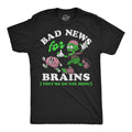 Mens Funny T Shirts Bad News For Brains Sarcastic Zombie Graphic Novelty Tee For Unisex T-shirt, Sweatshirt, Hoodie, Long Sleeve Tee - T-Shirt, Sweatshirt, Hoodie