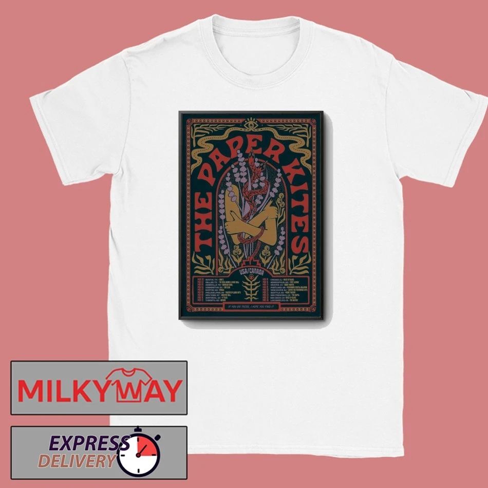 The Paper Kites USA Canada 2026 Shows Poster shirt Unisex T-shirt, Sweatshirt, Hoodie, Long Sleeve Tee - T-Shirt, Sweatshirt, Hoodie