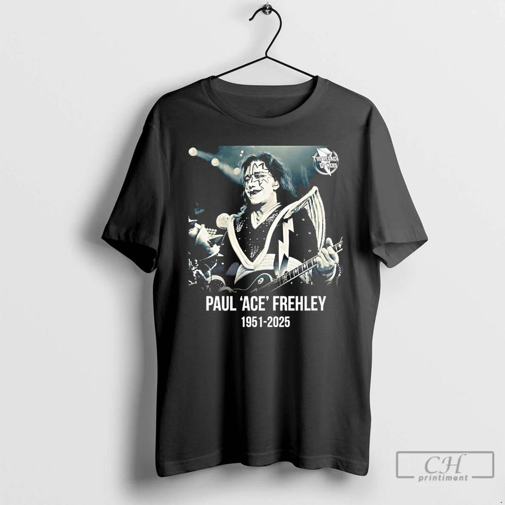 Classic Rest In Peace Paul Ace Frehley 1951 2025 T Shirts Unisex T-shirt, Sweatshirt, Hoodie, Long Sleeve Tee - T-Shirt, Sweatshirt, Hoodie