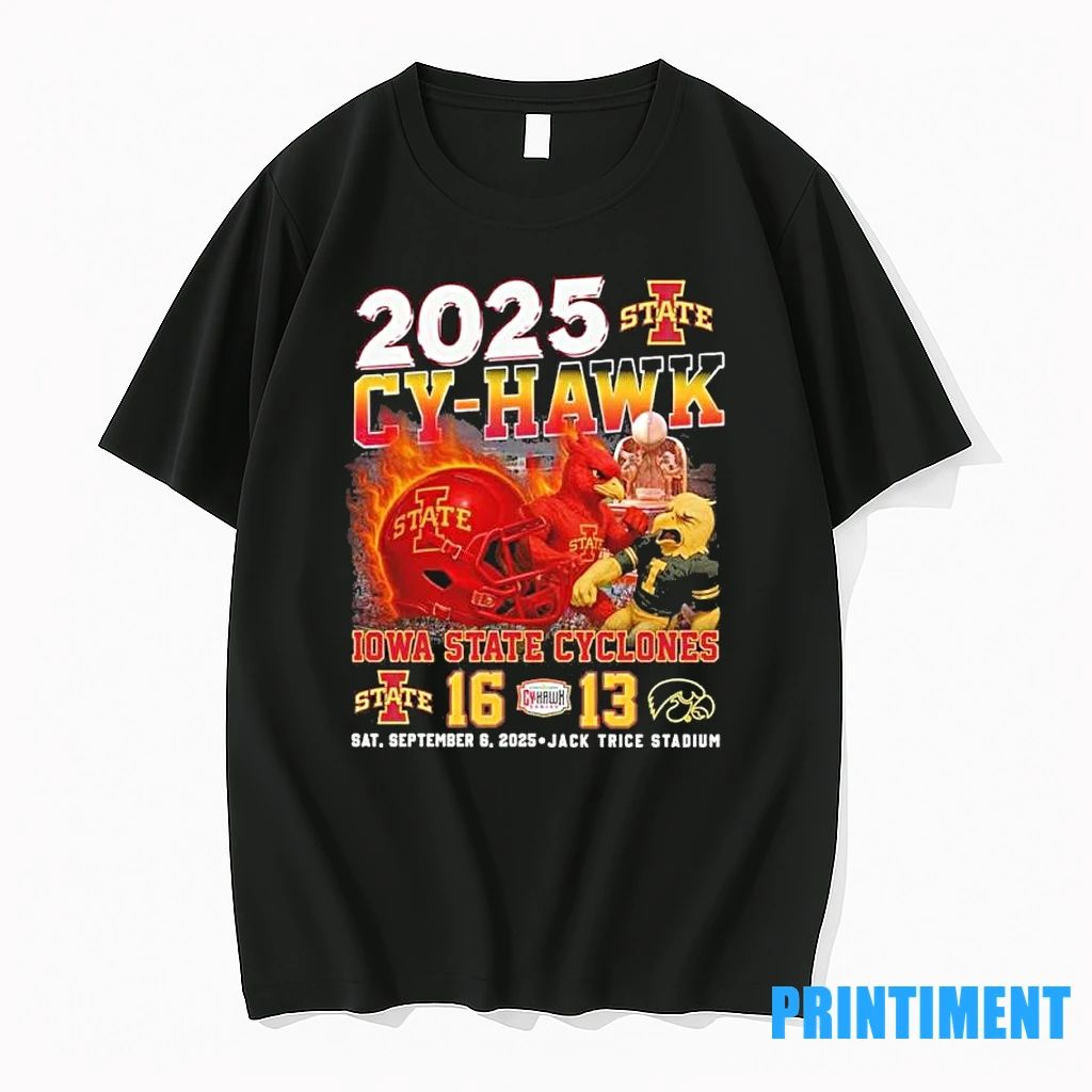 2025 Cy Hawk Iowa State Cyclones Win 16 13 Iowa Hawkeyes September 6 Tshirts Sweater Unisex T-shirt, Sweatshirt, Hoodie, Long Sleeve Tee - T-Shirt, Sweatshirt, Hoodie