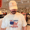 The Pursuit Continues Life Liberty and happiness State shirt Unisex T-shirt, Sweatshirt, Hoodie, Long Sleeve Tee - T-Shirt, Sweatshirt, Hoodie