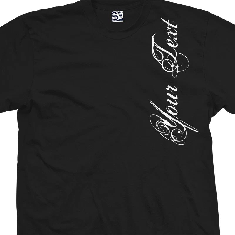 Custom Distressed Script VERT T-Shirt | Grunge Tattoo Personalized Logo Design Unisex T-shirt, Sweatshirt, Hoodie, Long Sleeve Tee - T-Shirt, Sweatshirt, Hoodie