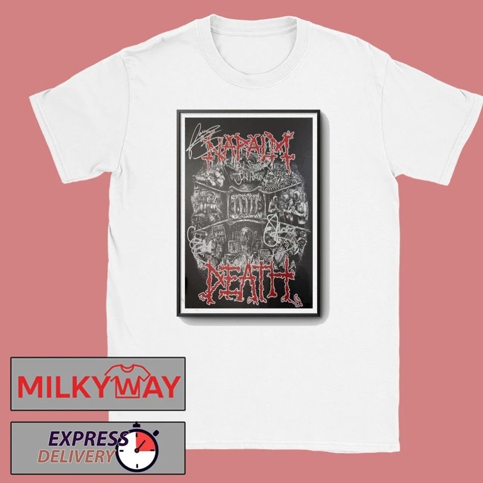 LIMITED Poster Napalm Death Signed Japan Tour 2026 shirt Unisex T-shirt, Sweatshirt, Hoodie, Long Sleeve Tee - T-Shirt, Sweatshirt, Hoodie