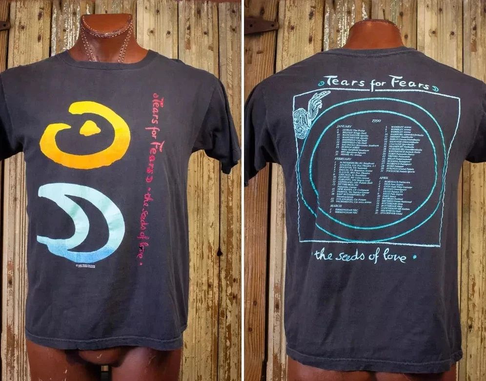 Vintage Tears For Fears The Seeds Of Love Concert T Shirt 1990 Unisex T-shirt, Sweatshirt, Hoodie, Long Sleeve Tee - T-Shirt, Sweatshirt, Hoodie