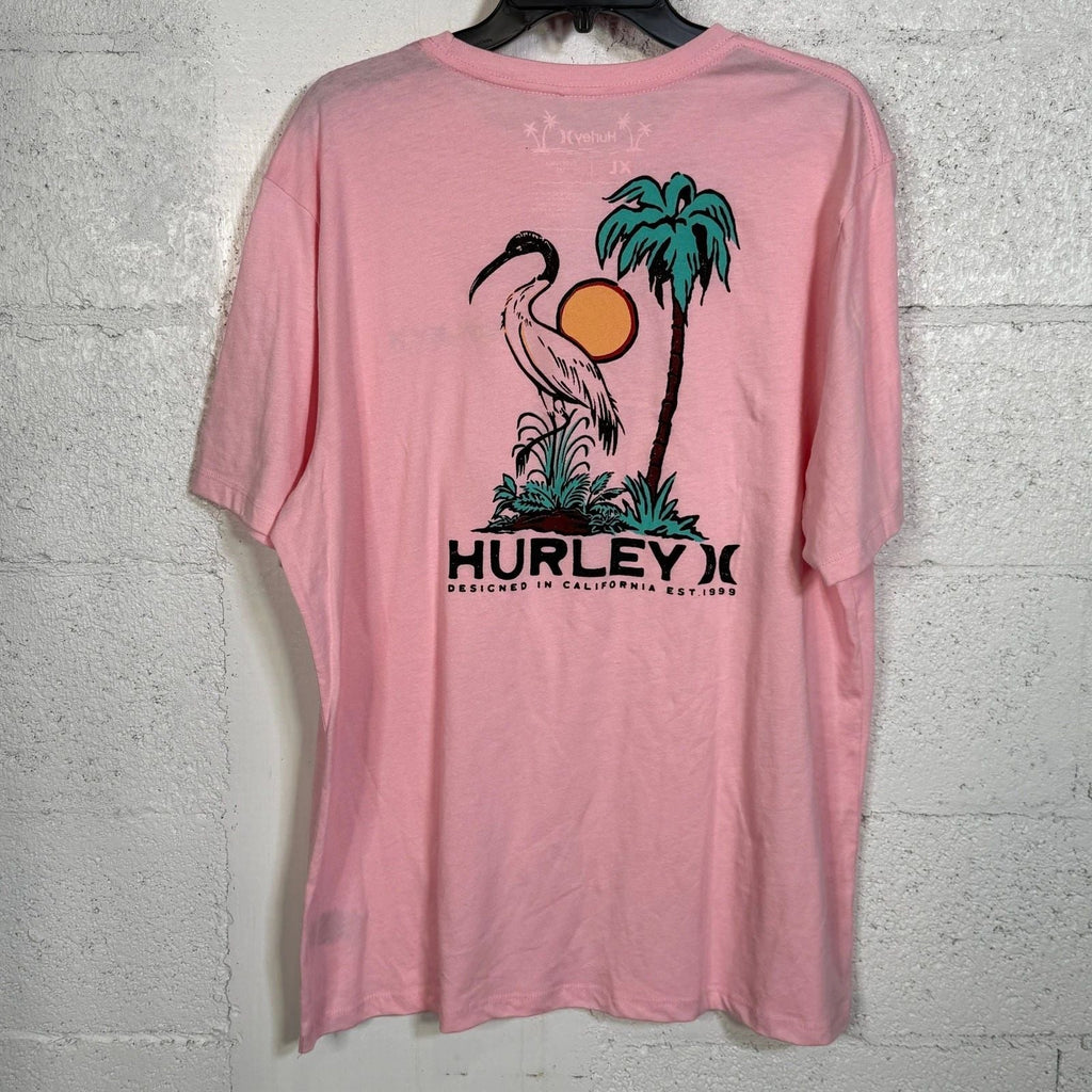 Hurley men's Everyday Stork Palms Short Sleeve T-Shirt in Lollipop Heather, XL Unisex T-shirt, Sweatshirt, Hoodie, Long Sleeve Tee - T-Shirt, Sweatshirt, Hoodie